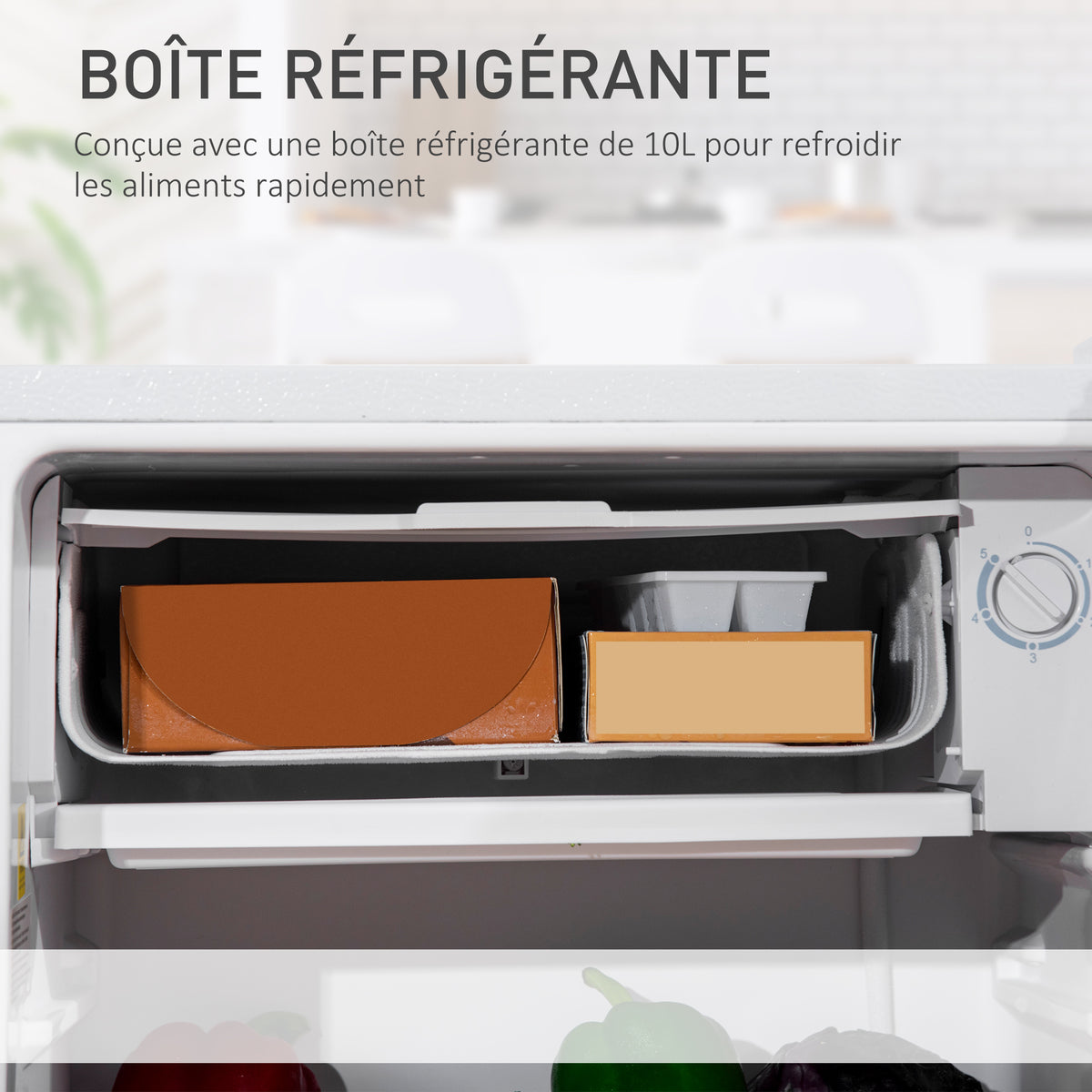 Réfrigérateur congélateur petit réfrigérateur 91 L étagères modulables design sous-comptoir 47,5 x 44,2 x 84 cm blanc-3