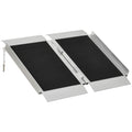 Rampe de fauteuil roulant pliable en alliage d'aluminium antidérapante, avec poignées, charge max. 272 kg, noir-0