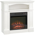 Cheminée électrique effet flammes LED luminosité réglable avec télécommande - 1800 W - 80,5 x 32,3 x 80,5 cm blanc-0