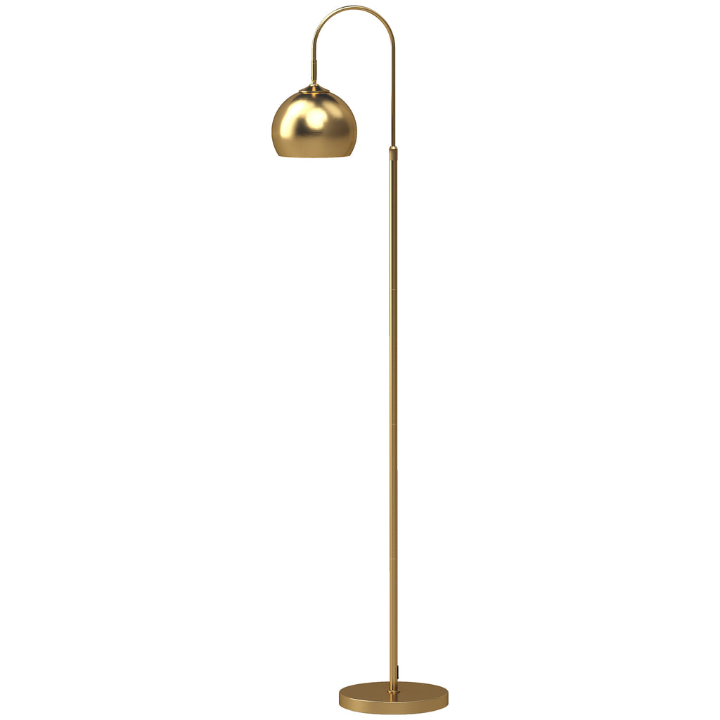 Lampadaire sur Pied Salon, Lampe sur Pied Moderne 40W, Douille E27, Hauteur Réglable, Abat‑jour Orientable, Doré-0