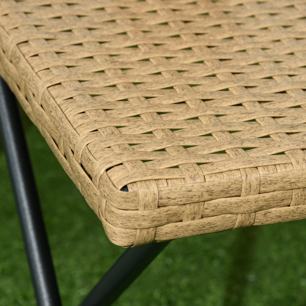 Table basse pliable de jardin style cosy chic dim. 40L x 40l x 40H cm métal époxy résine tressée bois naturel-7