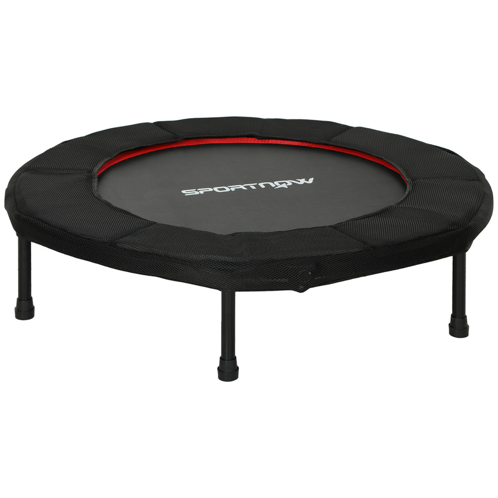 Trampoline de fitness, Ø 102 cm, trampoline d'exercice, pieds antidérapants, cadre en acier, capacité de 100 kg, rouge-0