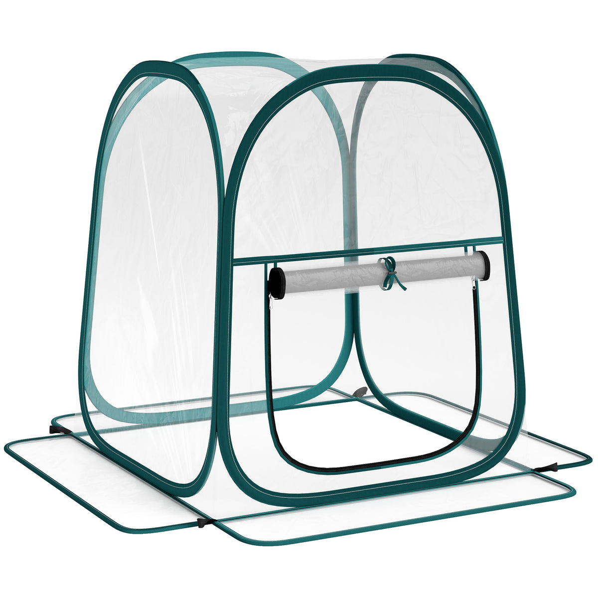 Mini serre de jardin, mini pop up serre en PVC transparent, pour intérieur ou extérieur, pour légume, 70 x 70 x 80 cm-0
