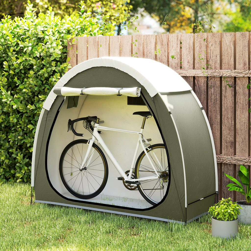 Tente à Vélo Abri de Vélo Portable pour 2 Vélos Imperméable avec poche sac transport Tissu Oxford 200 x 80 x 170 cm vert-8