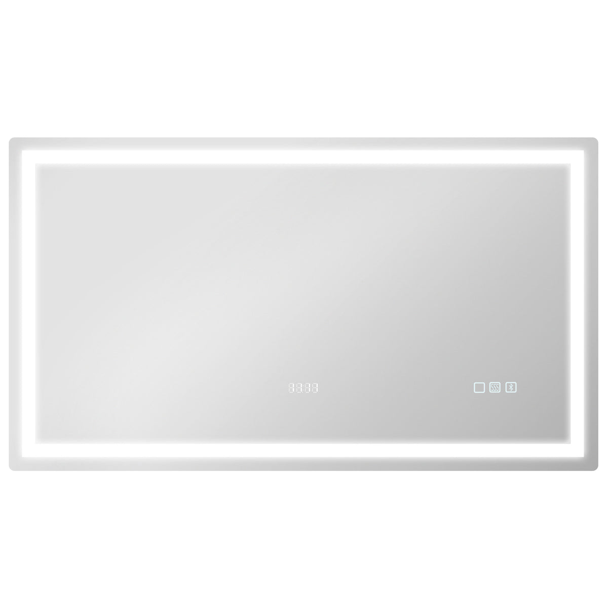Miroir salle de bain LED bluetooth 120 x 70 cm interrupteur tactile lumière réglable 3 couleurs anti-buée mémoire argent-0