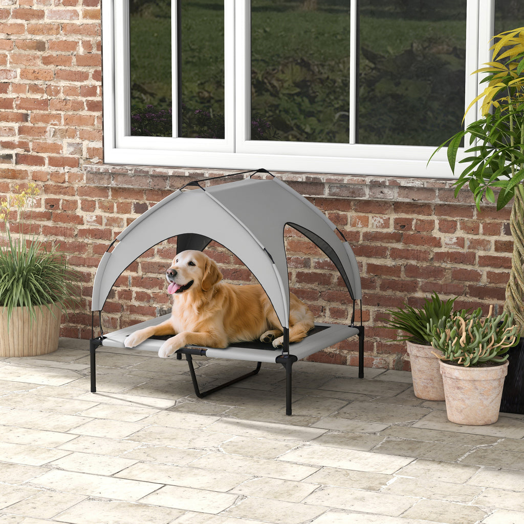 Lit pour chien chat sur pieds grand confort velum anti-UV oxford sac de transport inclus 91 x 76 x 85 cm gris-9