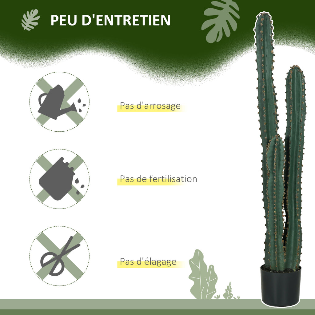Cactus artificiel grand réalisme plante artificielle grande taille dim. Ø 18 x 120H cm vert-5