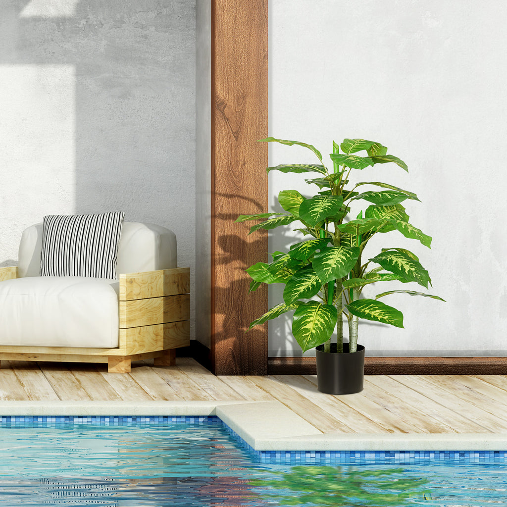 Plante artificielle calathea hauteur 95 cm pot ciment - intérieur-3