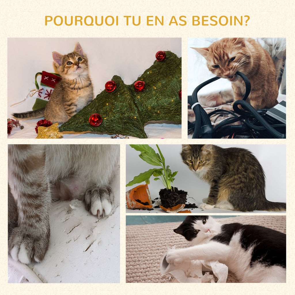 Arbre à chats avec griffoir arbre à grimper pour chat niche et plate-formes peluche haute densité 148 cm beige-5