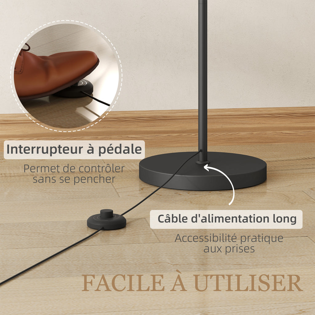 Lampadaire dimmable 2 températures de couleur avec télécommande, minuterie de 60 minutes, 160 cm, noir-4