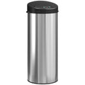 Poubelle de cuisine automatique 55 L en acier inoxydable, couvercle à fermeture en douceur, 32 x 30 x 78,5 cm, argent-0