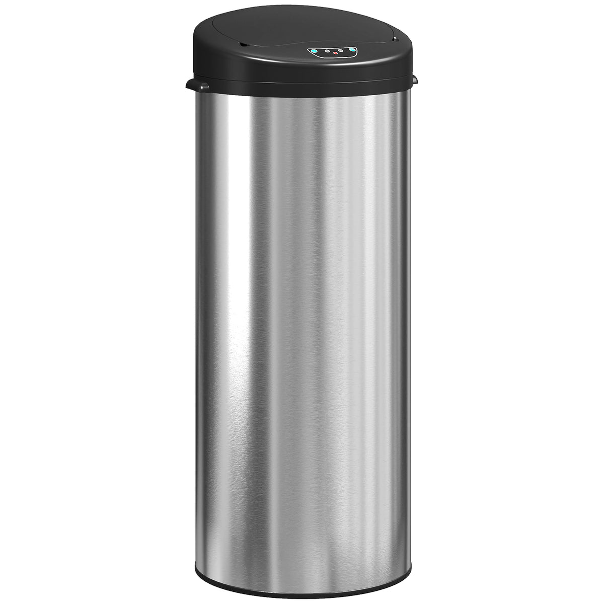 Poubelle de cuisine automatique 55 L en acier inoxydable, couvercle à fermeture en douceur, 32 x 30 x 78,5 cm, argent-0