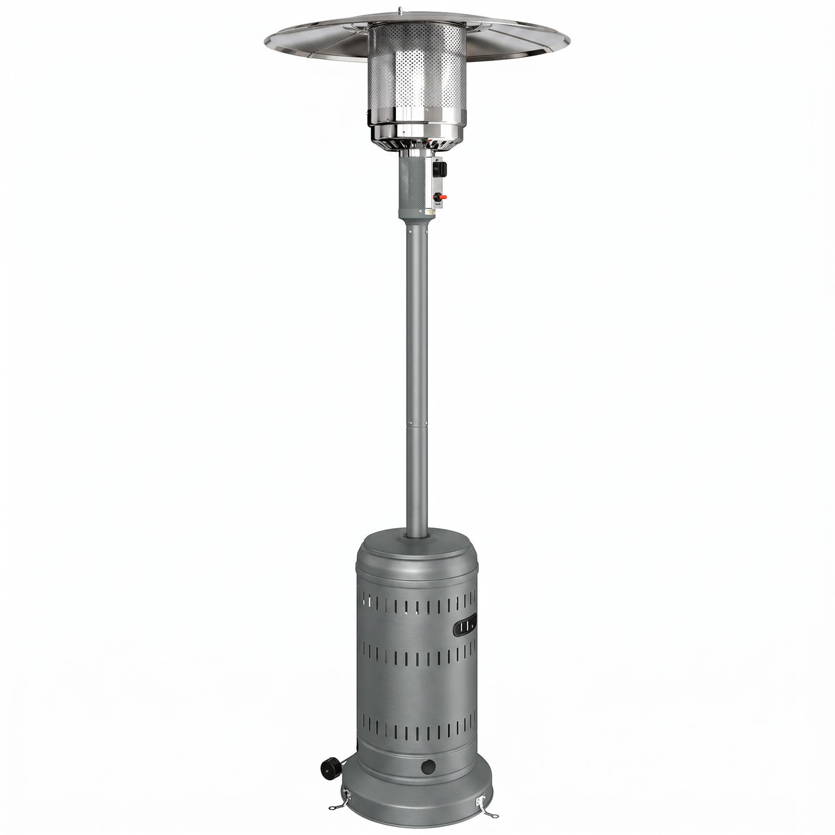 Chauffage Extérieur Terrasse Portable 13 kW, Niveaux de Chauffe Réglables, Protection Anti-Basculement, 82x82x223cm Gris-0