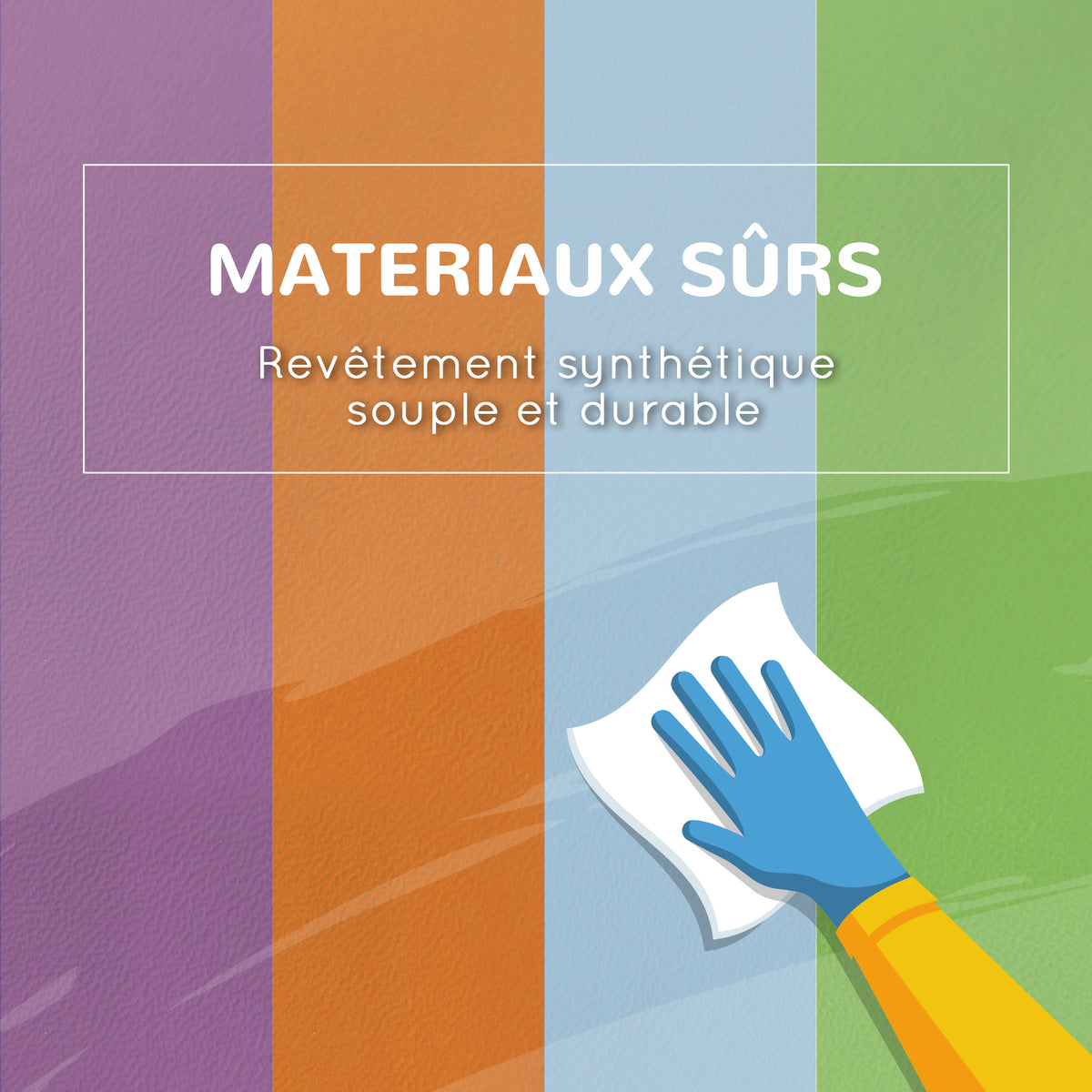 4 blocs de construction XL - modules de motricité - mousse EPE polyuréthane, vert orange violet et bleu-4