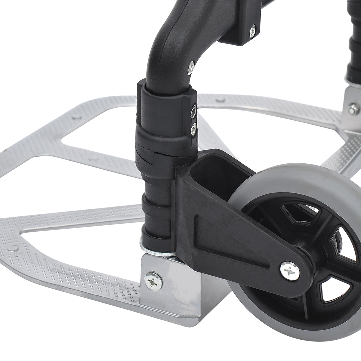 Chariot diable pliable leger telescopique charge 70kg en aluminium argent-noir-7