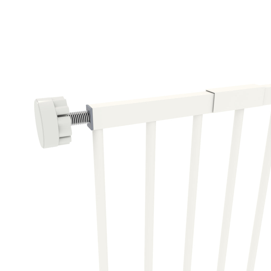 Barrière de sécurité animaux porte fermeture automatique système de double verrouillage sans perçage 3 extensions blanc-9