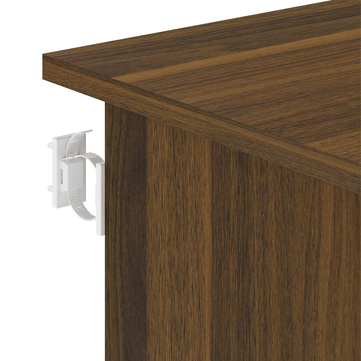 Bureau Informatique avec 5 Tiroirs, 110 x 50 cm, Bureau avec Rangement, Étagère Ouverte, Tiroir Verrouillable, Noyer-7