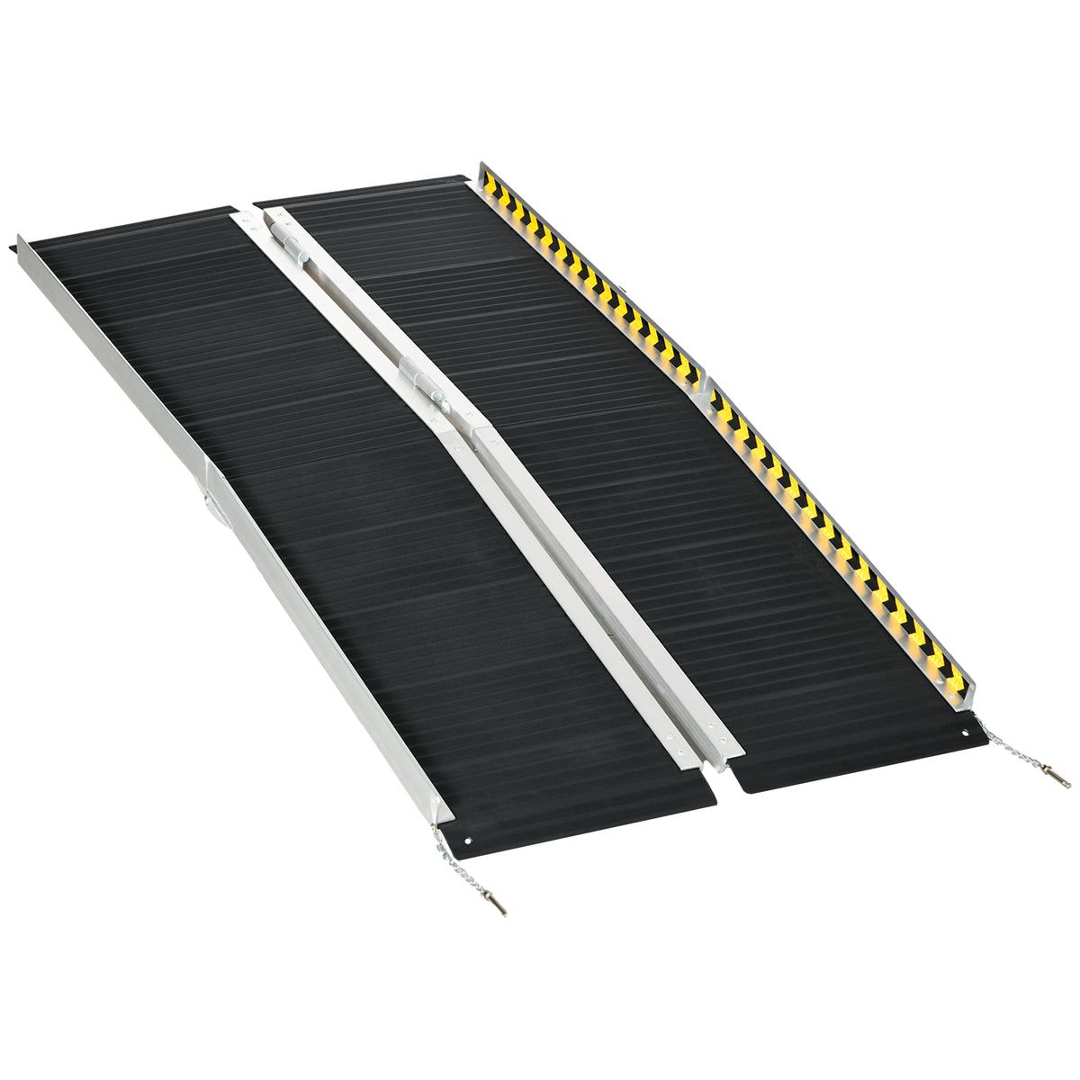 Rampe de chargement rampe d'accès pour fauteuil roulant scooter pliable antidérapante avec bordures de sécurité noir-0