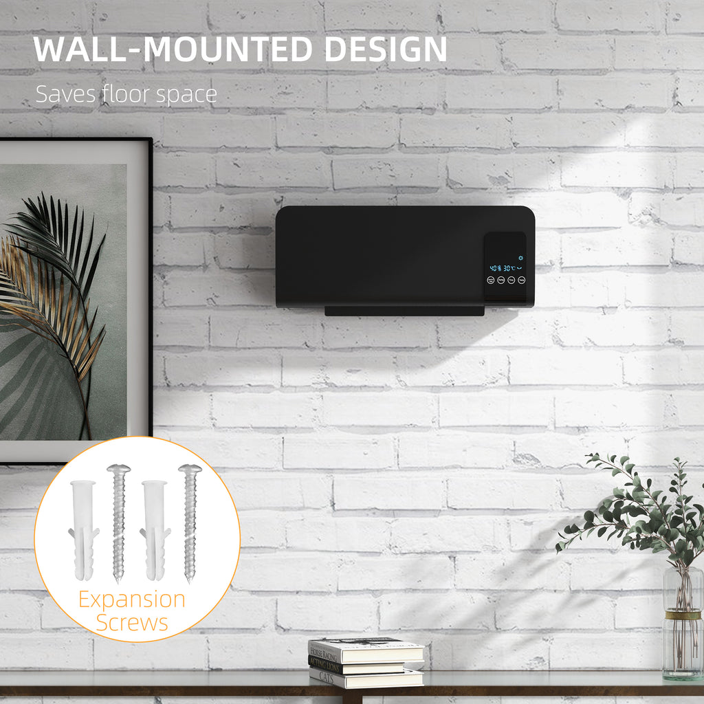 Radiateur soufflant mural chauffage céramique PTC - 1000 W / 2000 W oscillation minuterie avec télécommande noir-7