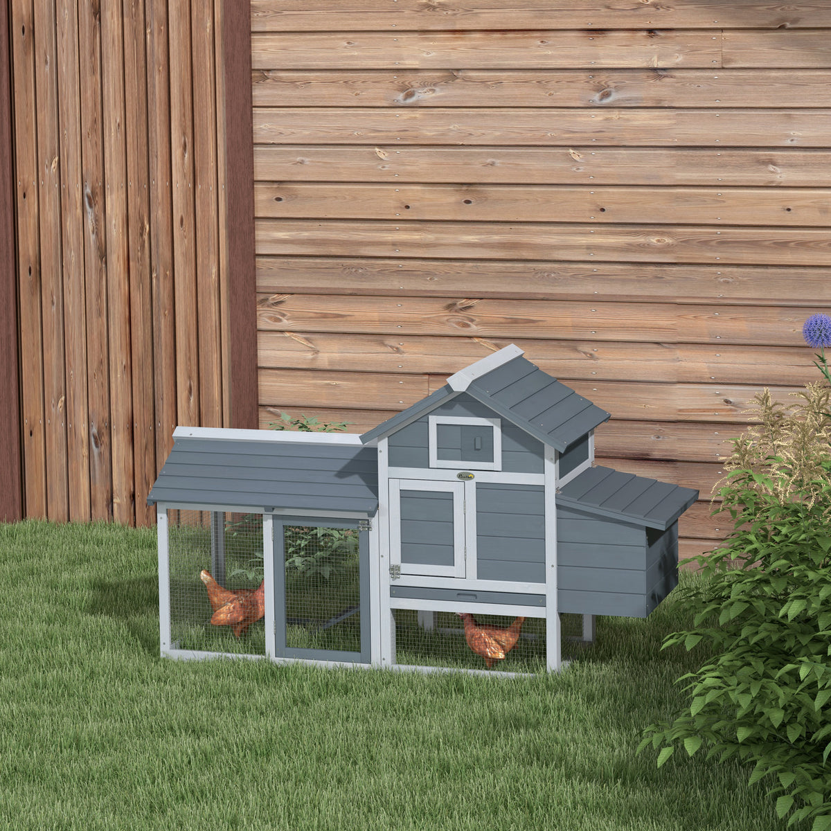 Petit poulailler cottage cage à poules sur pied dim. 150,5L x 54l x 87H cm multi-équipement bois massif de sapin-1