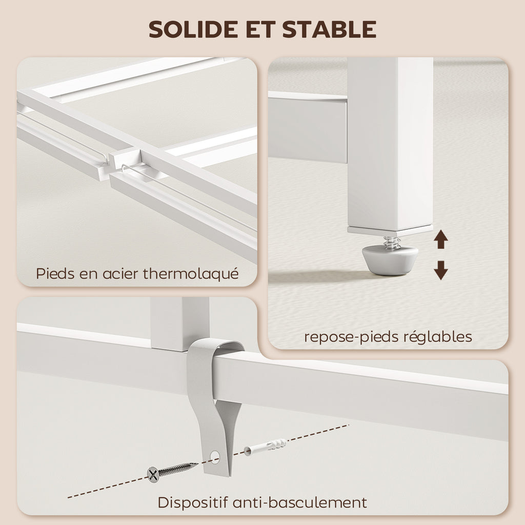 Bureau d'ordinateur pliable avec support d'écran, pour chambre, petits espaces, 100 x 48 x 87,5 cm, blanc-5