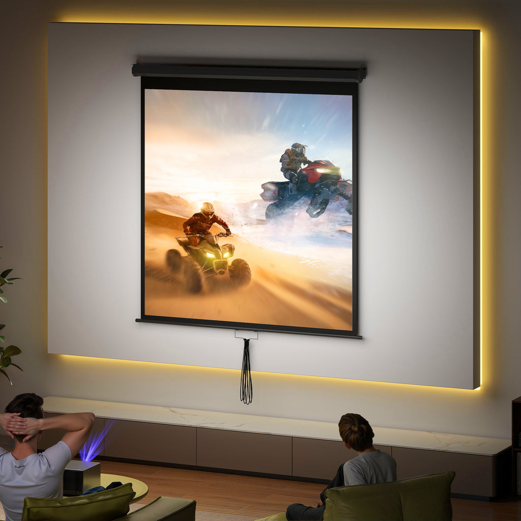 Écran de projection TV et Home Cinema de 85 Pouces vidéo projecteur 1:1 4K HD, 146L x 146H cm-1