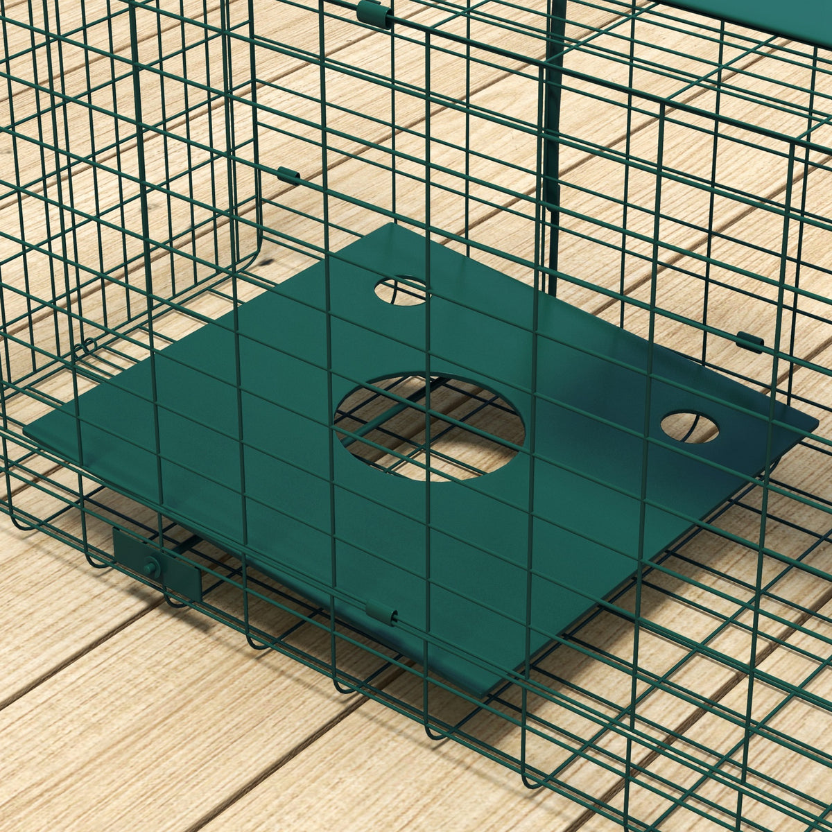 Cage attrape animaux nuisibles 1 entrée dim. 80L x 25l x 30H cm vert foncé-7