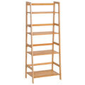 Etagère échelle en bambou 4 niveaux bibliothèque style naturel 48L x 31,5l x 120H cm-0