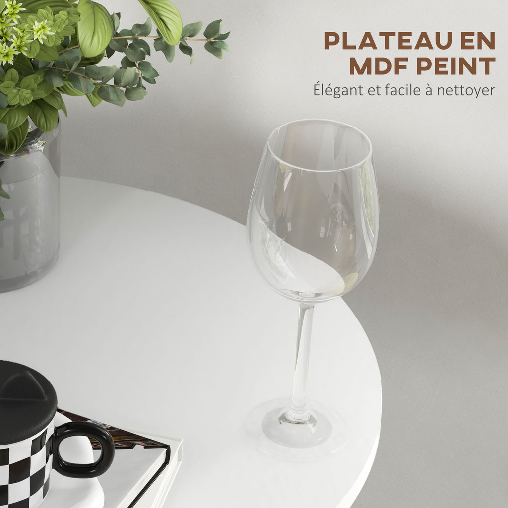 Table de bar ronde table de bistro mange-debout table de cuisine style contemporain plateau peint et cadre en acier-4