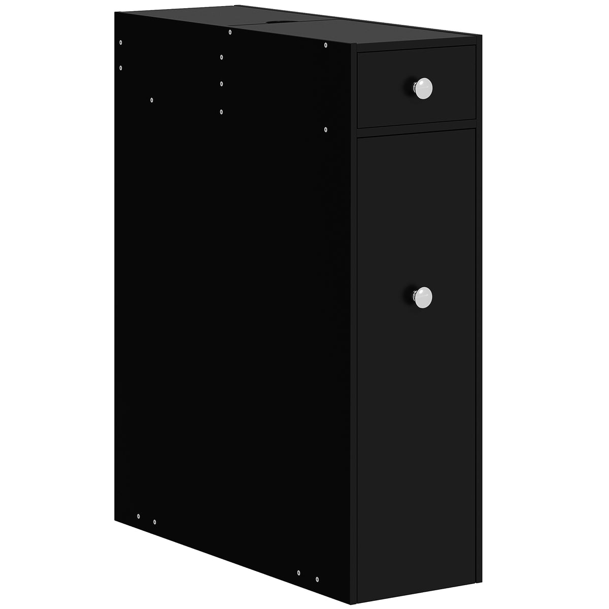 Meuble pour toilette salle de bain avec rangement papier toilette - 2 tiroirs organisateur en MDF - 17 x 48 x 58 cm-0