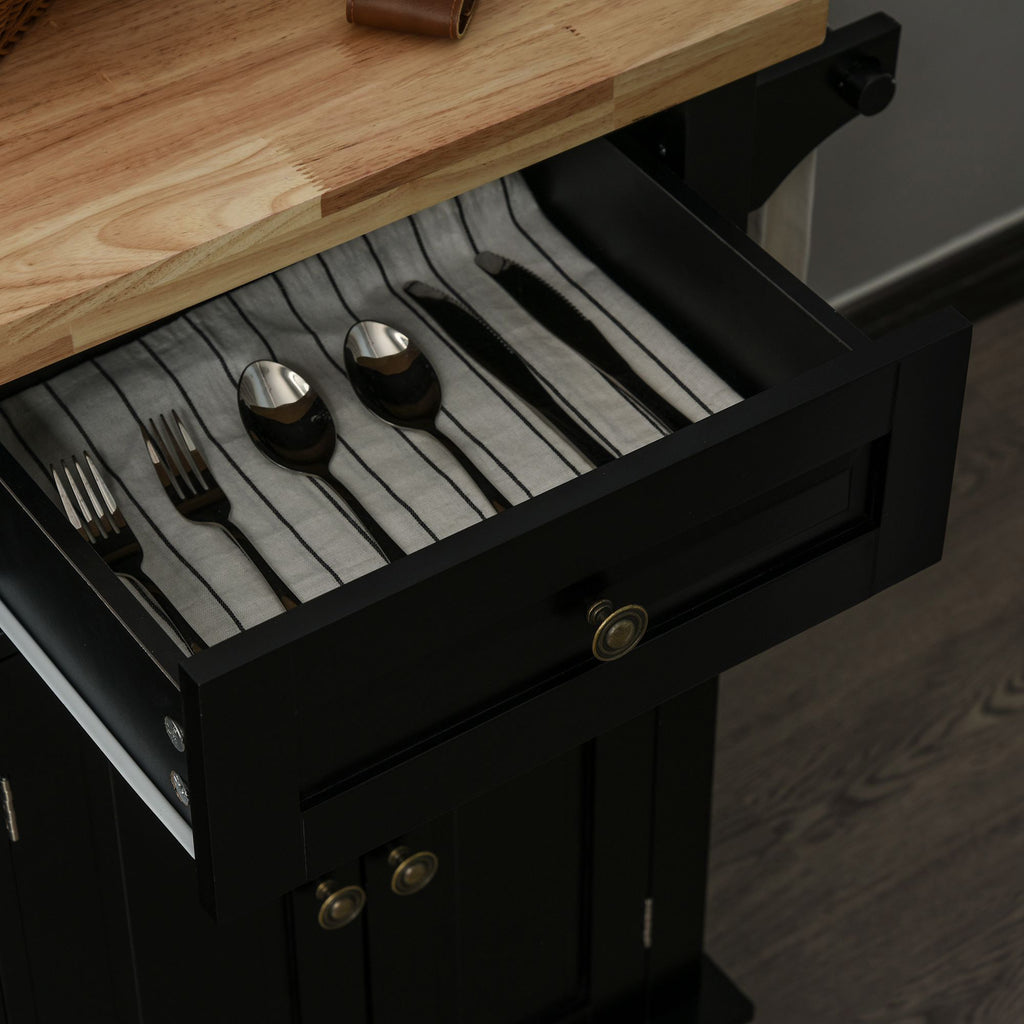 Desserte ilôt de cuisine multi rangements 2 tiroirs 2 placard 2 portes avec étagère range-bouteille-5