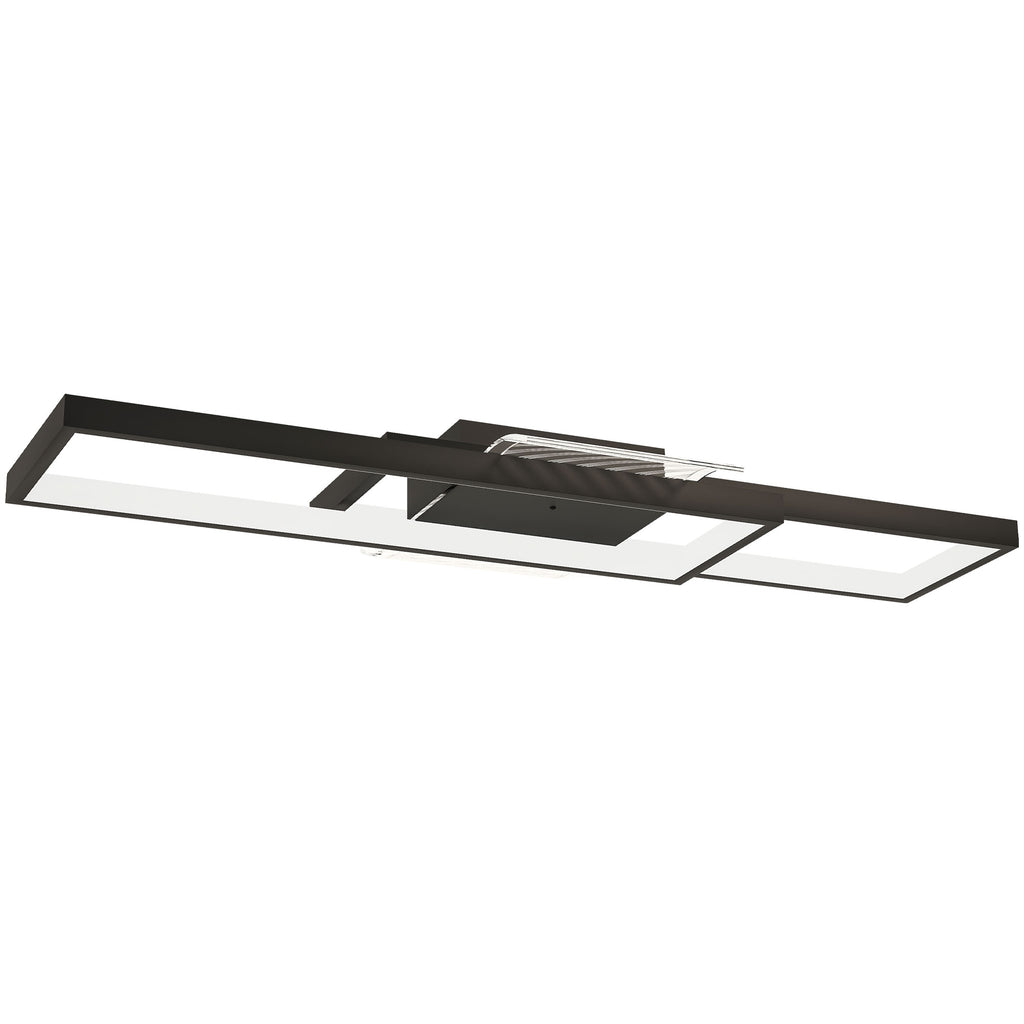 Plafonnier LED rectangle 43W, luminaire plafonnier 3000-6000K, 4600LM, télécommande, 70 x 30 cm, noir-0