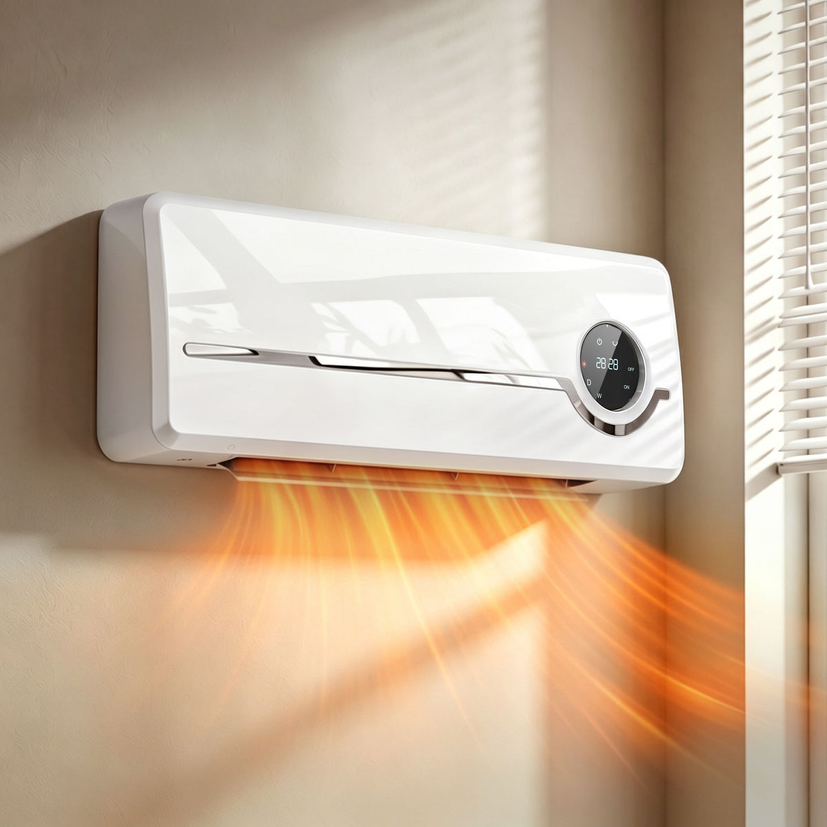 Chauffage mural en céramique 1000/2000W, radiateur électrique, ventilateur, thermostat, minuterie, 50x18,6x12,9cm, blanc-1