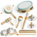 Instruments de Musique pour Enfants, Jouets Musicaux en Bois d'Inspiration avec Tambourin et Maracas pour Enfants 3+ Ans-0