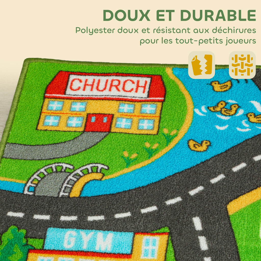 Tapis de jeu pour bébé, tapis de sol antidérapant, motif de route de la ville, 200 x 150 cm, multicolore-7