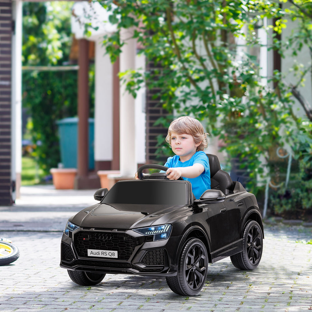 Voiture électrique enfants sous licence Audi RS Q8, véhicule électrique avec télécommande, USB, Bluetooth, noir-9