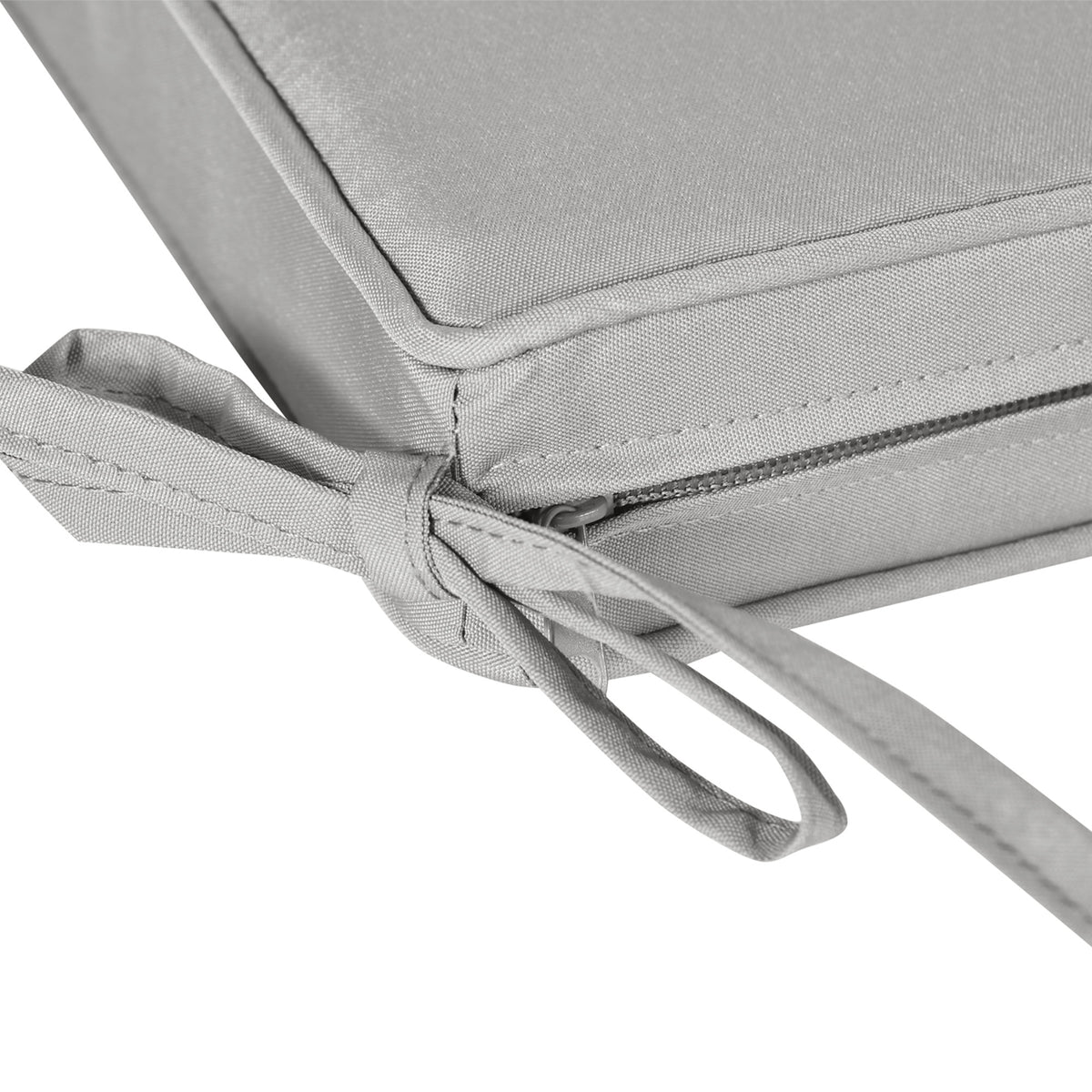 Lot de 2 Coussins de Chaise Fauteuil de Jardin Coussins d'assise déhoussables Rembourrage 5 cm Polyester Gris clair-6