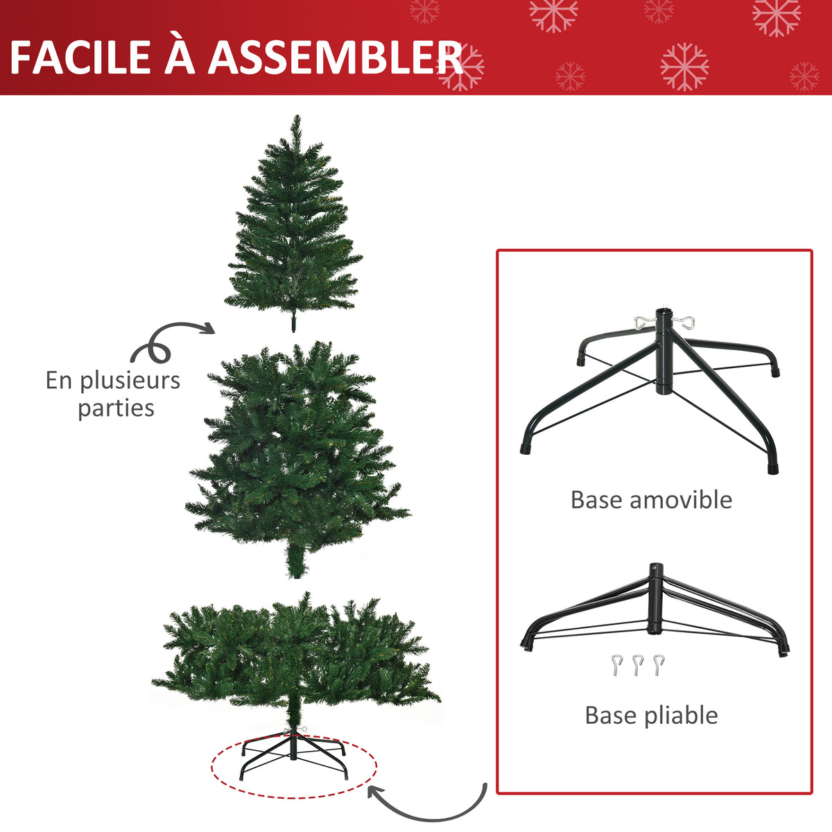 Sapin de Noël Artificiel 240H cm 1499 Branches épines Imitation Nordmann Grand réalisme Vert-5