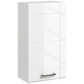 Armoire murale de salle de bain 1 porte avec étagère réglable en hauteur 3 niveaux 37 x 22,5 x 70 cm blanc haut brillant-0