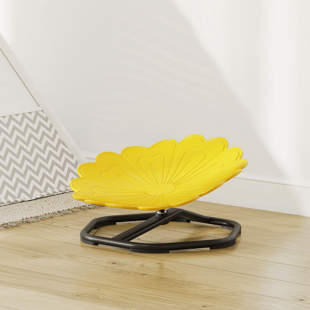 Chaise pivotante sensorielle pour enfant, siège pivotant pour l'entraînement de l'équilibre et de la coordination, jaune-7