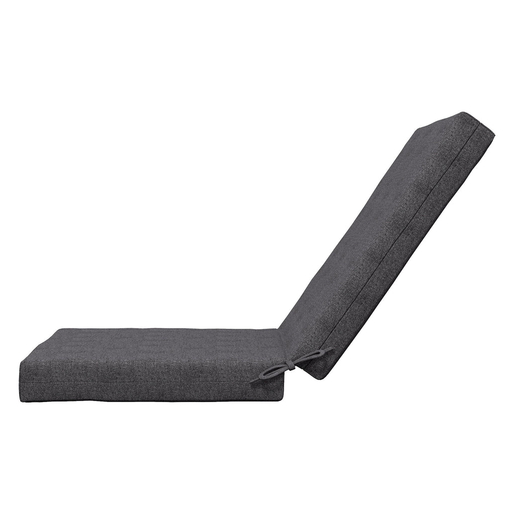 Lot de 2 coussins d'extérieur pour fauteuil chaise à dossier avec attaches rembourrage 8 cm, 112L x 51l cm, gris foncé-7