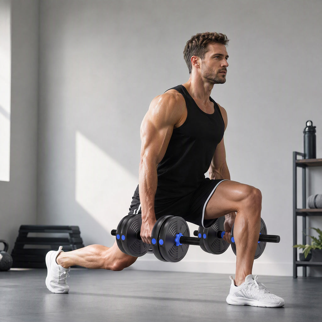 Kit haltères musculation haltères réglables 15 kg 3 en 1, ensemble de poids réglable avec barre d'extension noir-9