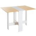 Table de cuisine pliable 103L x 76l x 74H cm en bois bicolore chêne blanc-0