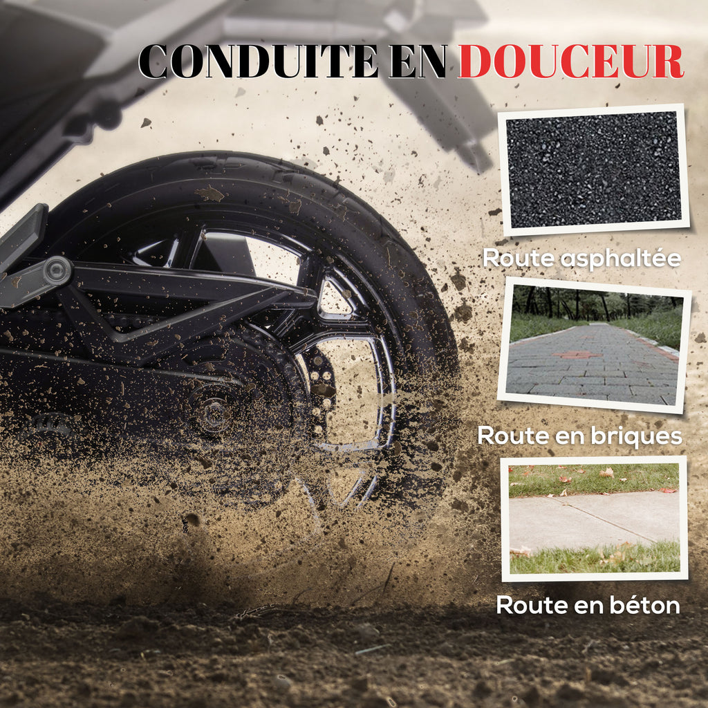 Moto électrique pour enfants moto porteur Honda pour enfants 3 à 6 ans avec musique, phares blanc-6