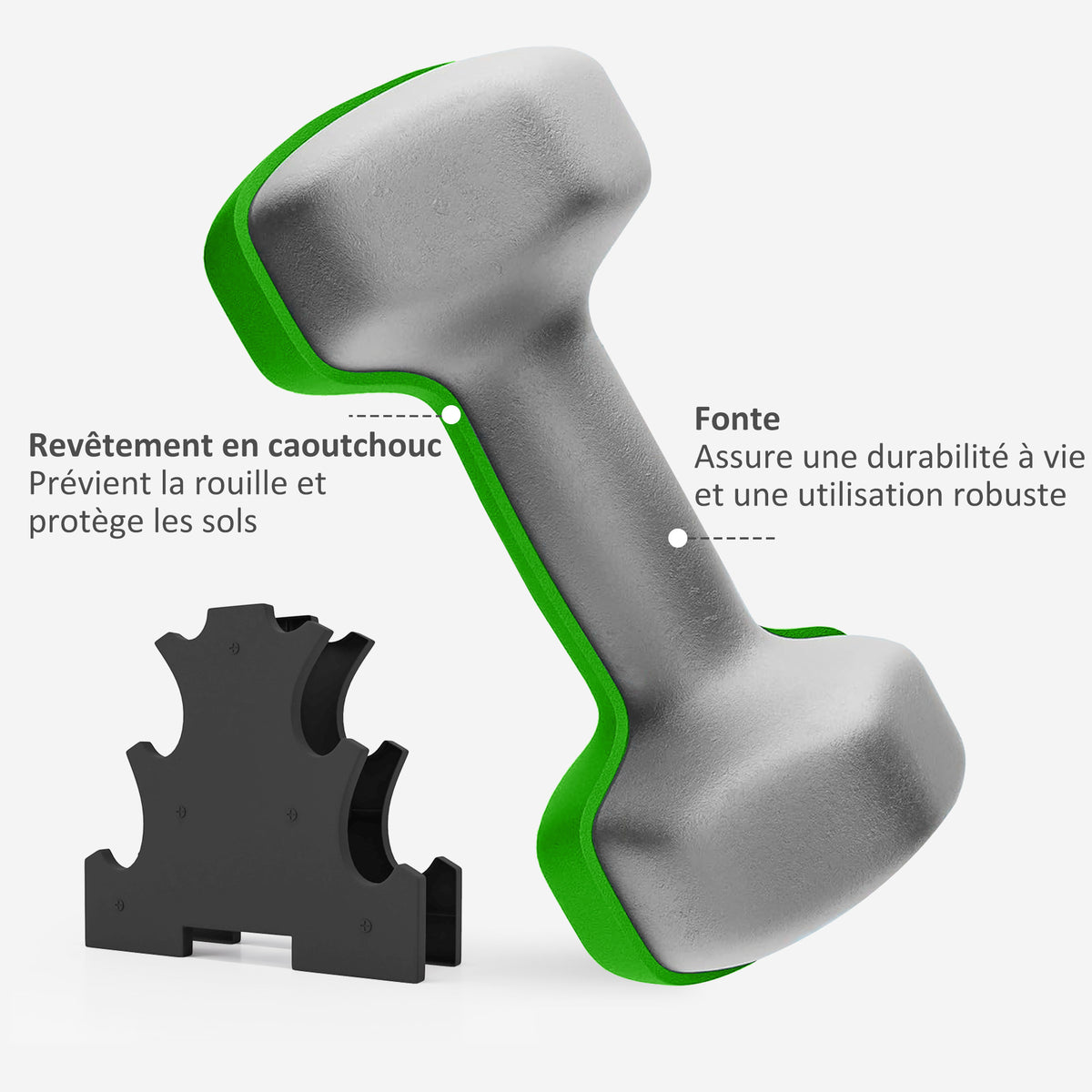 Ensemble d'haltères hexagonale avec support d'haltères, pour la musculation, 2 x 1kg, 2 x 2kg, 2 x 3kg-5