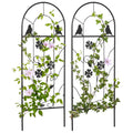 Treillis de jardin lot de 2 support pour plantes grimpantes en métal - 38 x 98 cm noir-0
