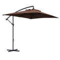 Parasol déporté parasol rectangulaire extérieur manivelle et 6 baleines acier protection UV dim. 294L x 193l x 250H cm-0