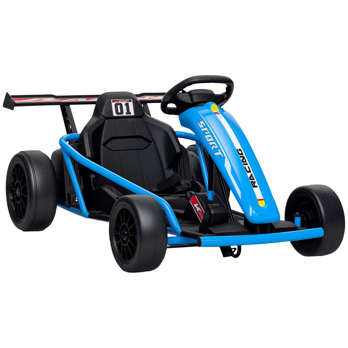 Voiture électrique GoKart kart électrique pour enfants 2 x 24 V moteurs mode dérive à 13 km/h 119 x 77 x 54 cm bleu-0
