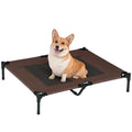 Lit sur pieds lit pour chien chat lit de camp lit surélevé animaux grand confort tissu Oxford textilène micro-perforé métal 92L x 76l x 18H cm café-0