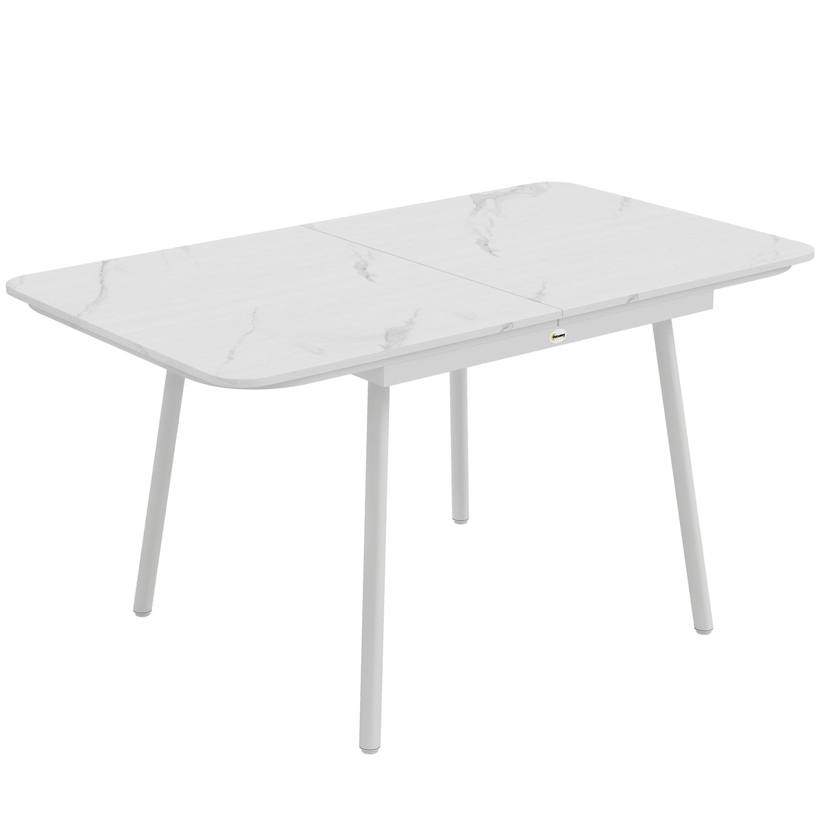 Table de Jardin Rectangulaire pour 4-6 Personnes, Plateau en WPC et Cadre en Métal, Pieds Réglables, 140x80x75cm, Blanc-0